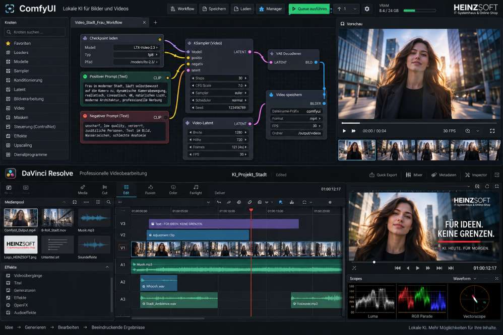 ComfyUI und DaVinci Resolve für lokale Videoerstellung