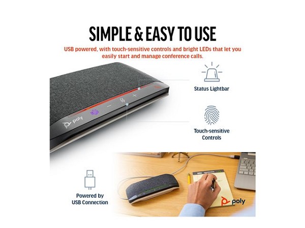 Poly Sync 10 - Freisprechtelefon - USB-A, USB-C  v vorn links
