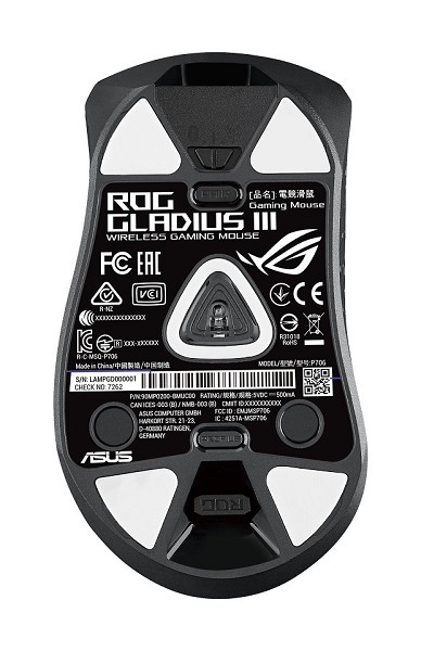 ASUS ROG Gladius III Maus Gaming rechts USB Typ-A vorn rechts
