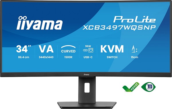 Preview: iiyama ProLite XCB3497WQSNP-B1 Computerbildschirm hinten