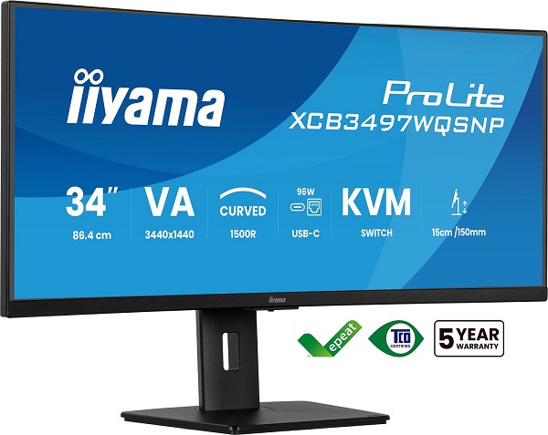 Preview: iiyama ProLite XCB3497WQSNP-B1 Computerbildschirm rechts