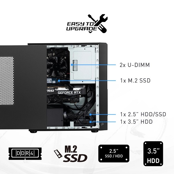 MSI PRO DP180 A14-1275AT, 18 L Tower, Intel Core i5-14400, 1 außen