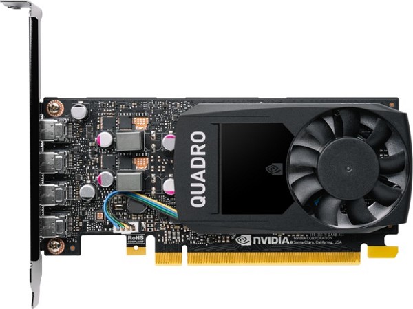 PNY NVIDIA Quadro P1000 DVI V2, 4GB GDDR5, 4x mDP rechts