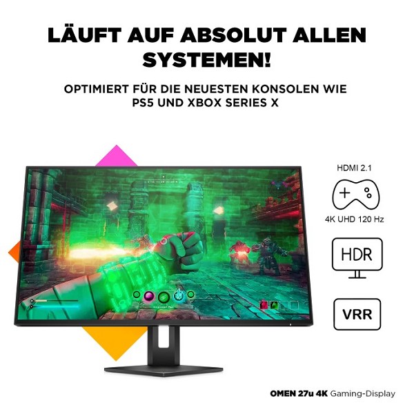 HP Omen 27u, 27" vorn links vorn links