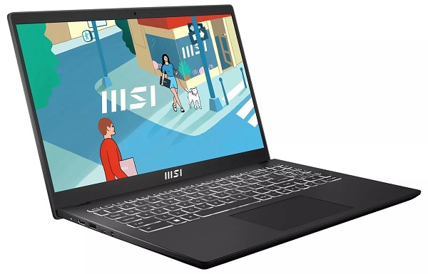 Preview: MSI Modern 15 B12MO-851, Classic Black, Core i5-12 hinten