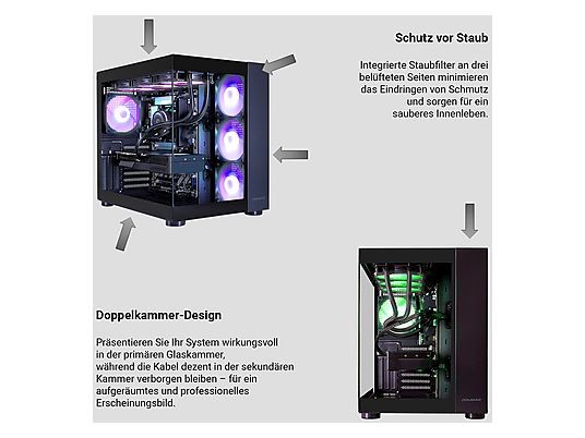 COUGAR FV150 BK 8165 Gaming-PC, Core Ultra 5 250KF, 32GB RAM unten