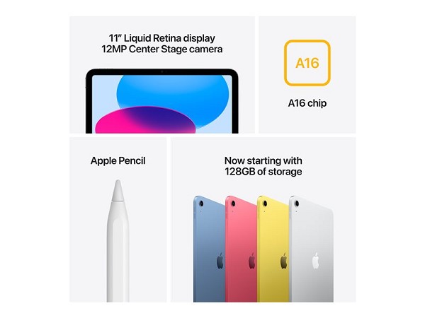 Apple iPad A16 Wi-Fi + Cellular - Tablet - 128 GB oben