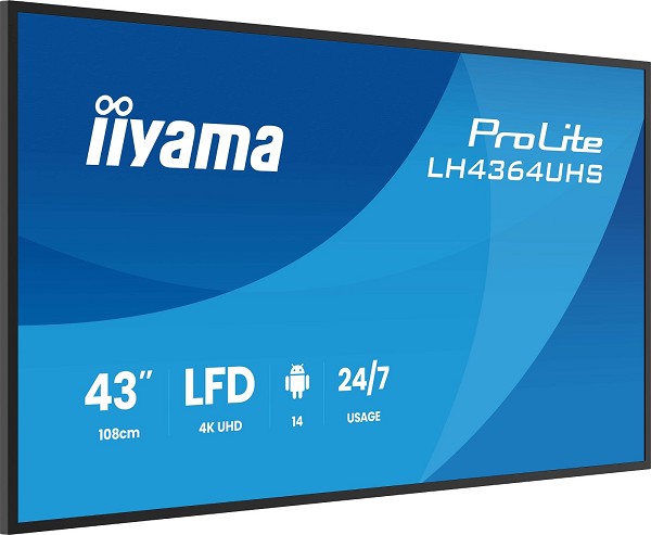 Preview: iiyama LH4364UHS-B1AG Signage-Display Digital Sign rechts