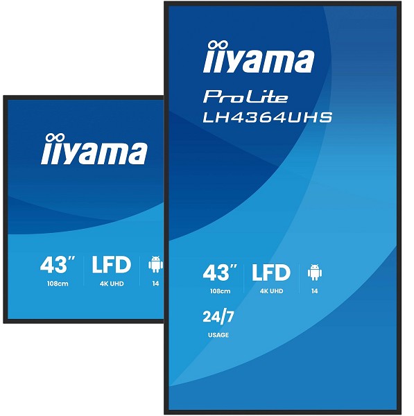 iiyama LH4364UHS-B1AG Signage-Display Digital Sign oben