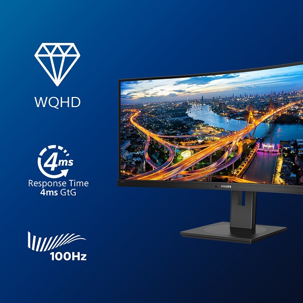 Preview: Philips B Line 346B1C - LED-Monitor - gebogen - 86 rechts