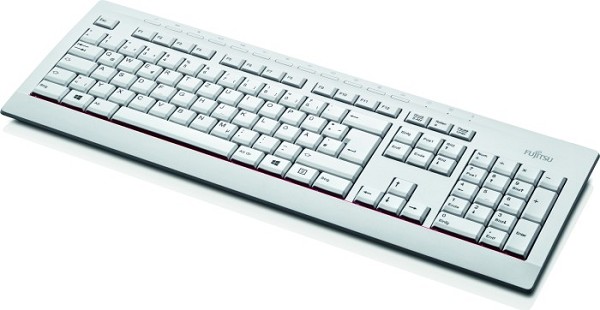 Preview: FUJITSU Keyboard/Tastatur KB521 DE ECO weiß USB hinten