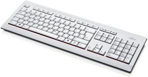 Preview: FUJITSU Keyboard/Tastatur KB521 DE ECO weiß USB links