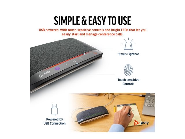 Poly Sync 10 - Freisprechtelefon - USB-A, USB-C  v vorn links
