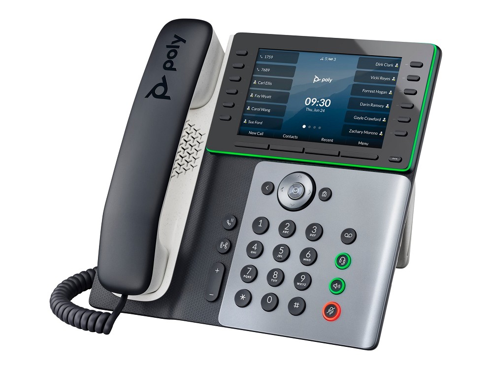 Poly Edge E550 - VoIP-Telefon mit Rufnummernanzeig hinten