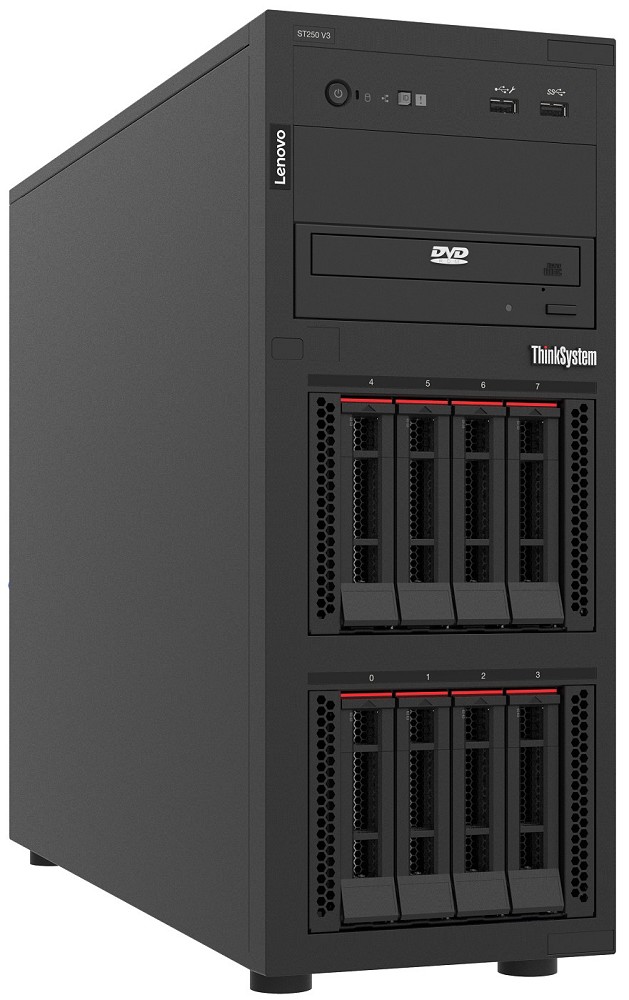 Lenovo ThinkSystem ST250 V3 Server 1,92 TB Tower I links