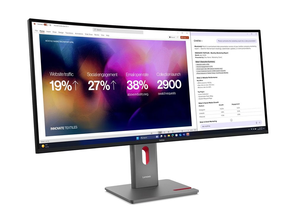 Lenovo Campus ThinkVision P40WD-40 - LED-Monitor - gebogen - hinten