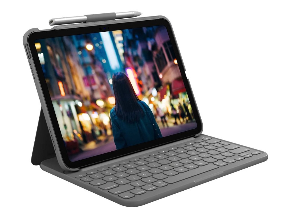 Logitech Slim Folio - Tastatur und Foliohülle link links
