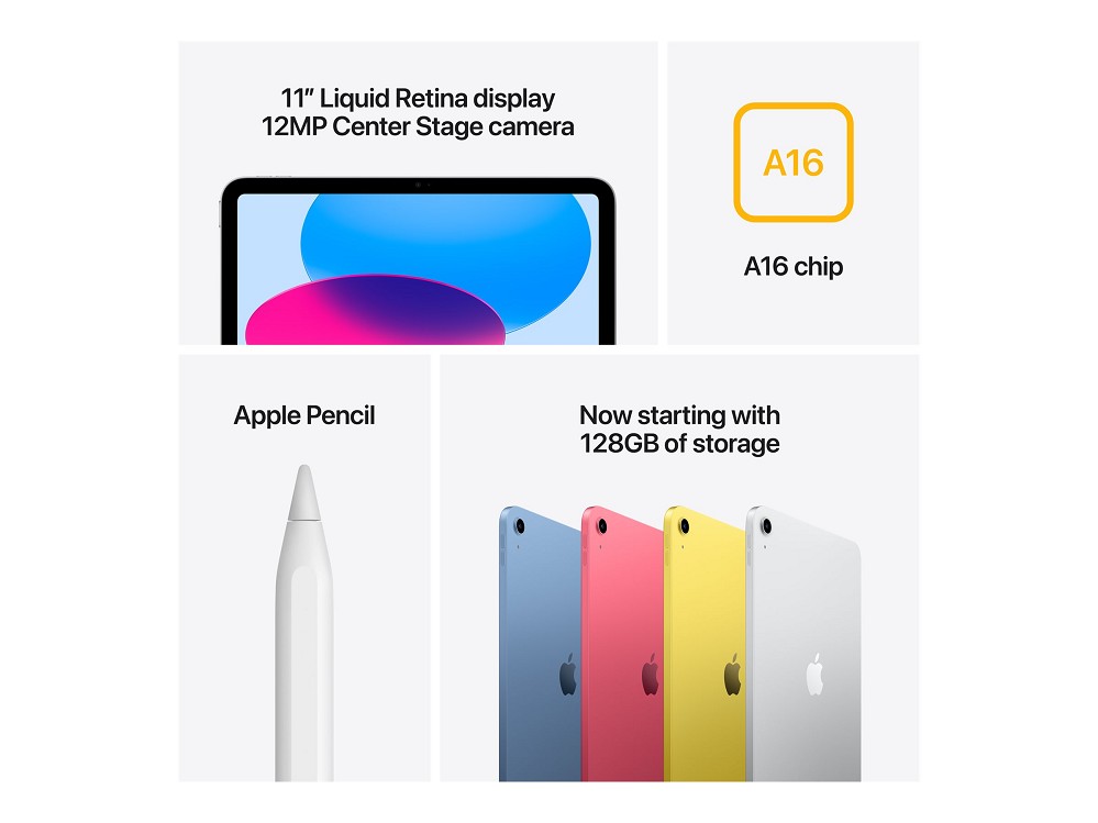 Apple iPad A16 Wi-Fi - Tablet - 128 GB - 27.9 cm ( unten