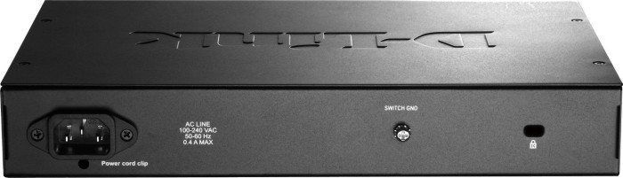 D-Link DGS-1000 Desktop Gigabit Switch, 24x RJ-45 hinten
