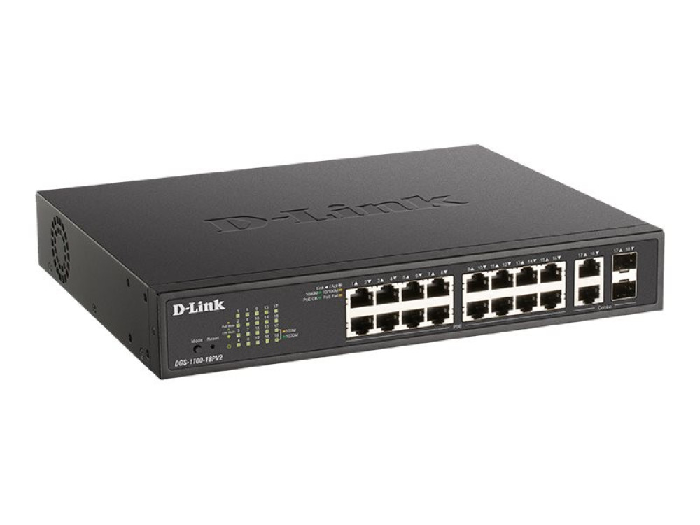 D-Link DGS 1100-18PV2 - Switch - Smart - 16 x 10/1 links