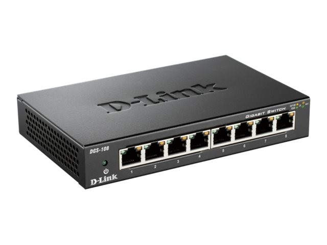 D-Link DGS 108 - Switch - 8 Anschlüsse - unmanaged hinten