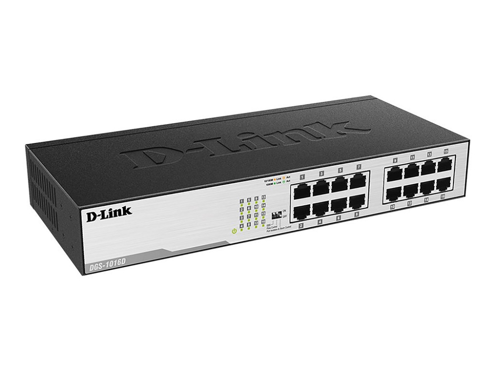 D-Link DGS 1016D - Switch - 16 Anschlüsse  hinten hinten