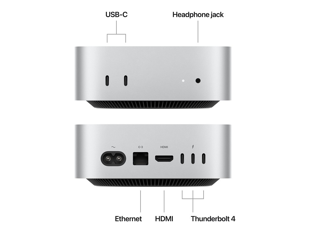 Apple Mac mini - M4 - RAM 16 GB - SSD 512 GB - App hinten