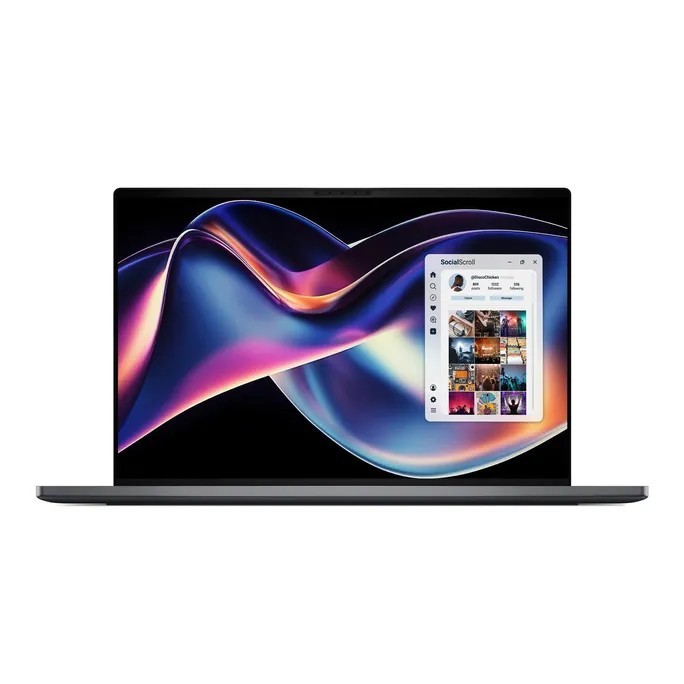 Dell XPS 16 DA16260, 16" OLED Touch 120 Hz, Intel Core Ultra hinten