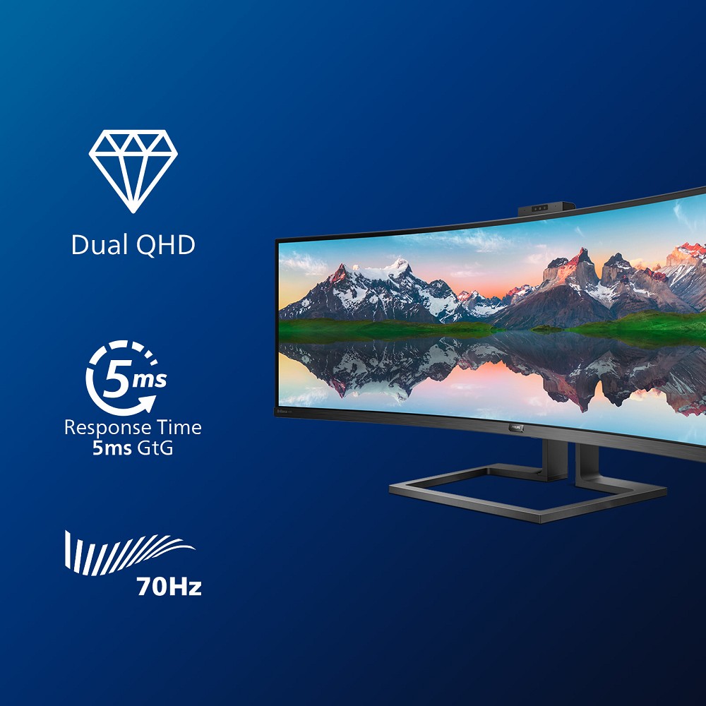 Philips P Line Curved SuperWide-LCD-Display im For hinten