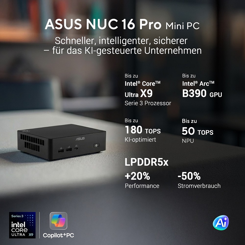 ASUS NUC 16 Pro Slim Mini PC RNUC16GDKW96C4N2 (Int links