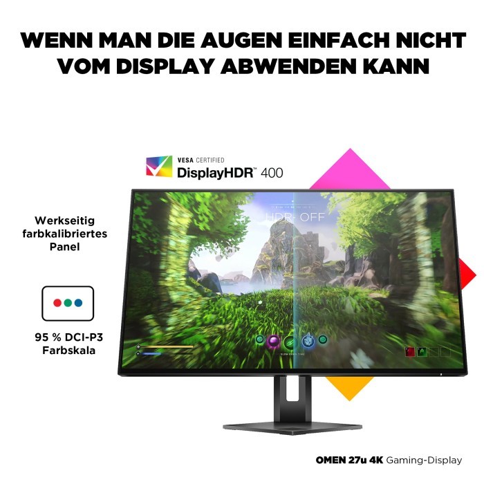 HP Omen 27u, 27" vorn rechts vorn rechts