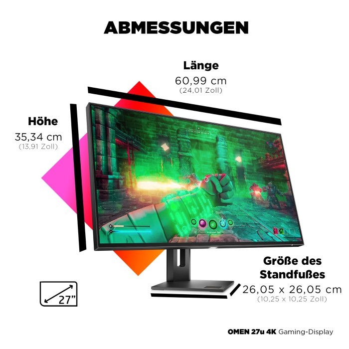 HP Omen 27u, 27" außen außen
