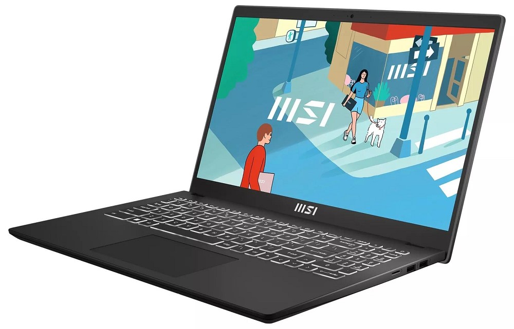 MSI Modern 15 B12MO-851, Classic Black, Core i5-12 rechts