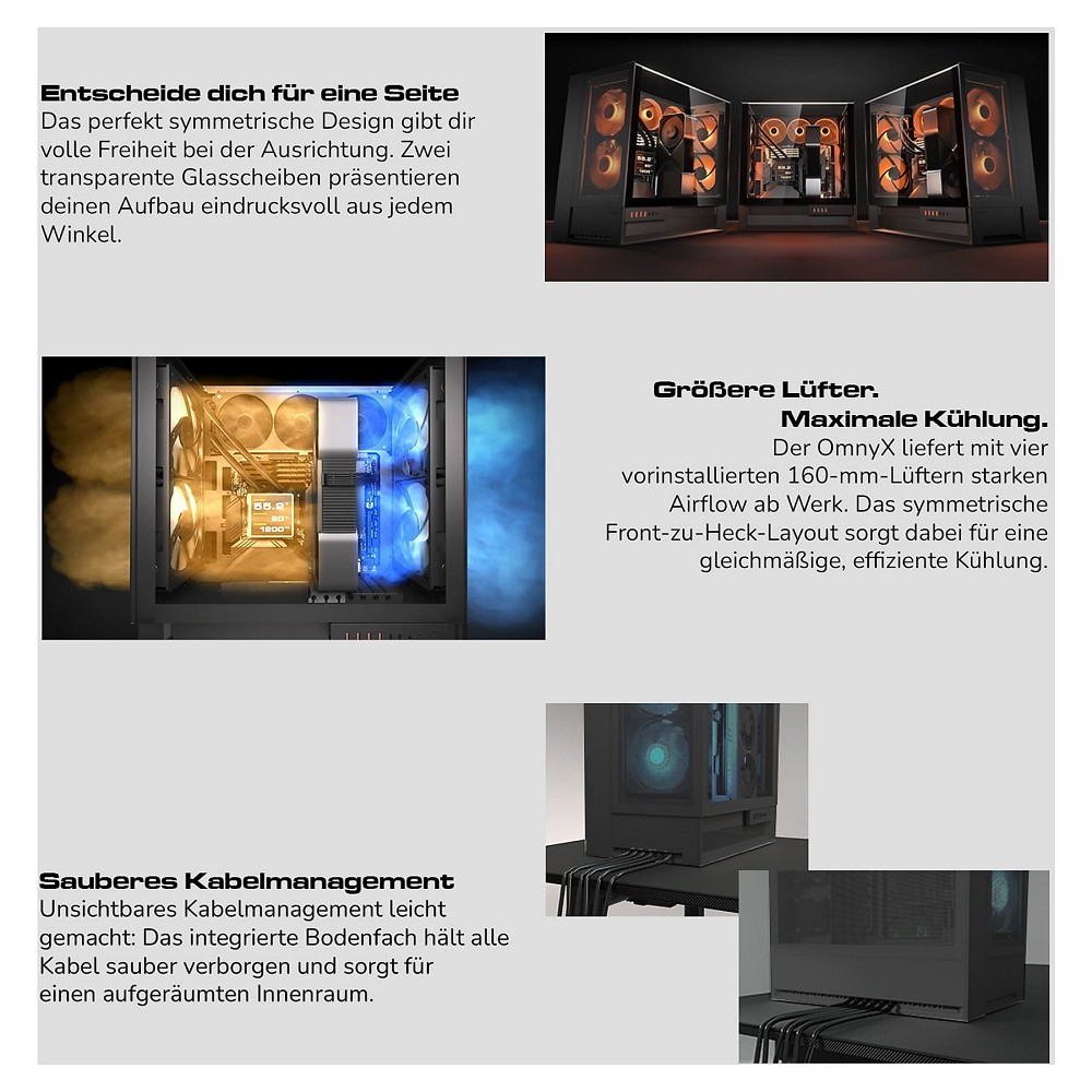 COUGAR OmnyX BK 8078 Gaming-PC, Ryzen 7 9700X, 32GB RAM, 2TB innen
