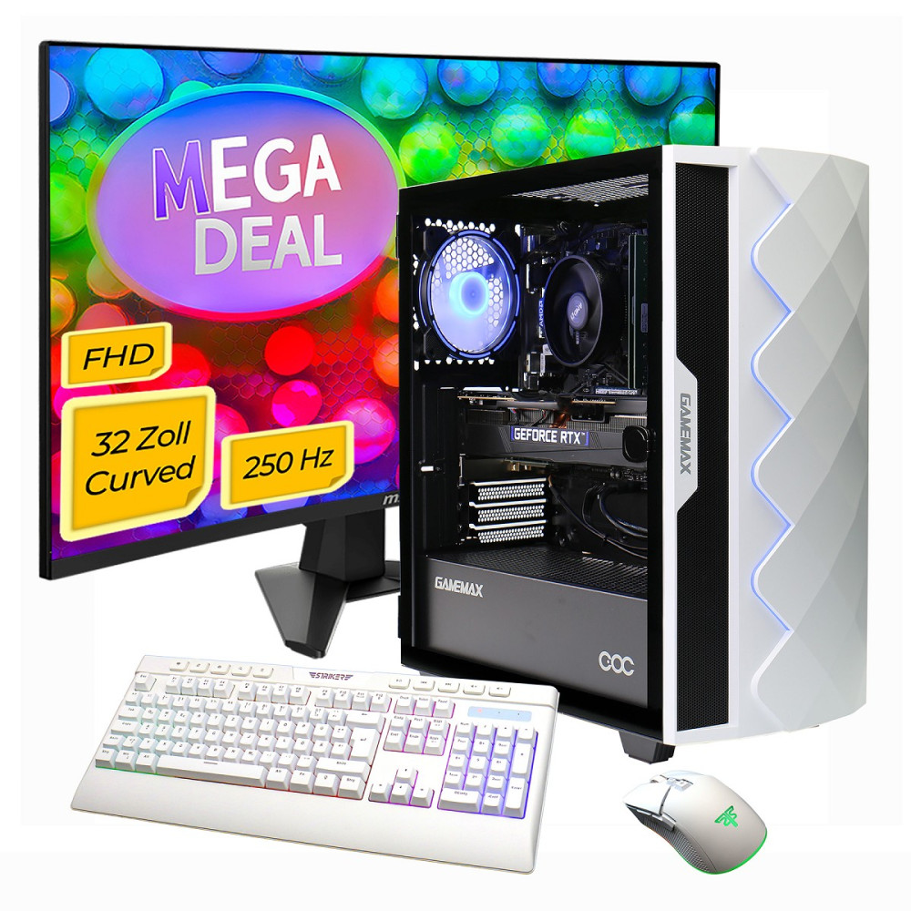 Hyrican GAMEMAX Diamond WT, MSI MAG 32C6X 32", AMD Ryzen 7 5700X, 269
