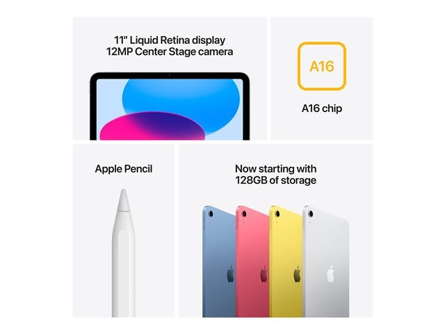 Apple iPad A16 Wi-Fi - Tablet - 128 GB - 27.9 cm ( unten
