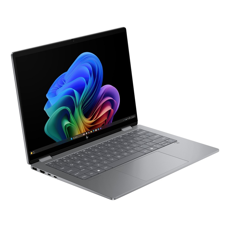 HP OmniBook X FlipNGAI 14-fm0154ng, Meteor Silver, hinten