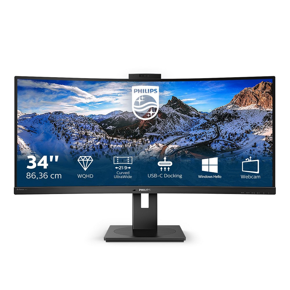 Philips P-line 346P1CRH - LED-Monitor - gebogen - hinten