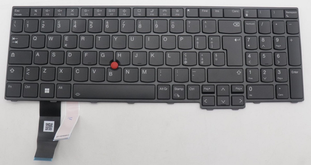 Lenovo Keyboard Black Italy Backlight for ThinkPad L15 G4, P16s G 236