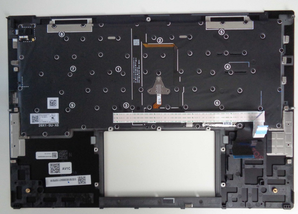 C-Cover/Oberschale mit Tastatur deutsch, Backlight für Think hinten