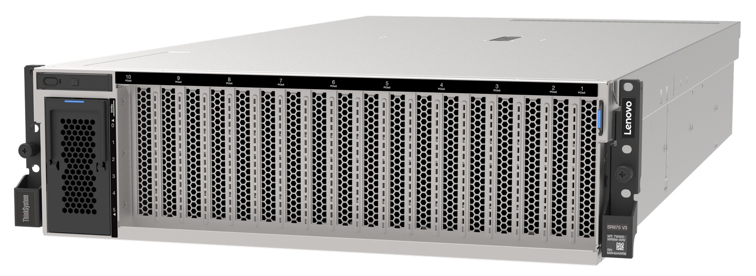 Lenovo ThinkSystem SR665 V3 als Beispiel für die SR-Rack-Familie